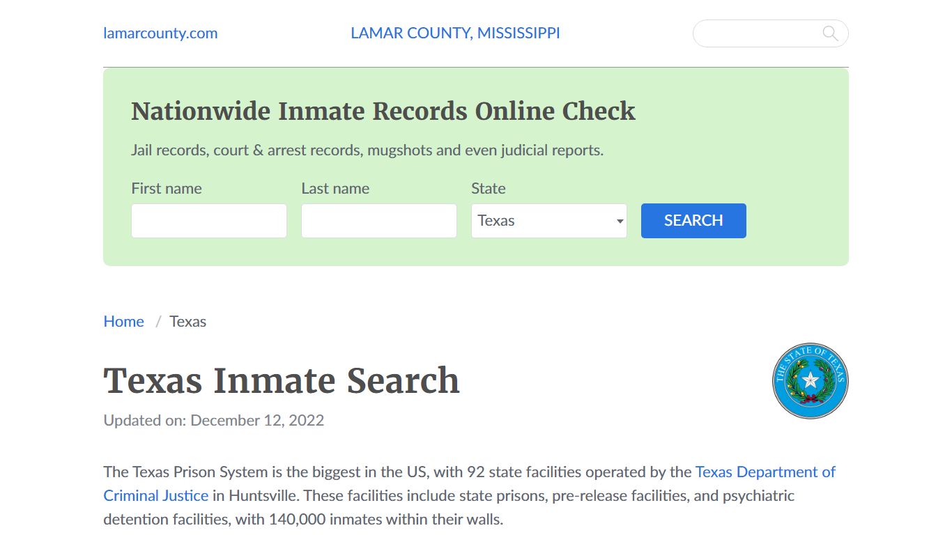 Texas Inmate Search - Lamar County